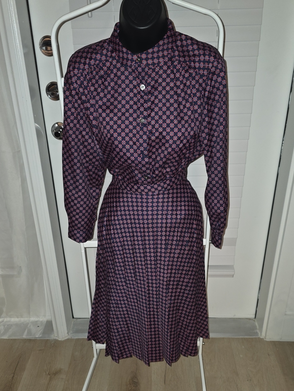 Vtg Diva by Evan Picone Neiman Marcus 2pc Pleated Midi Skirt & Blouse Set 12